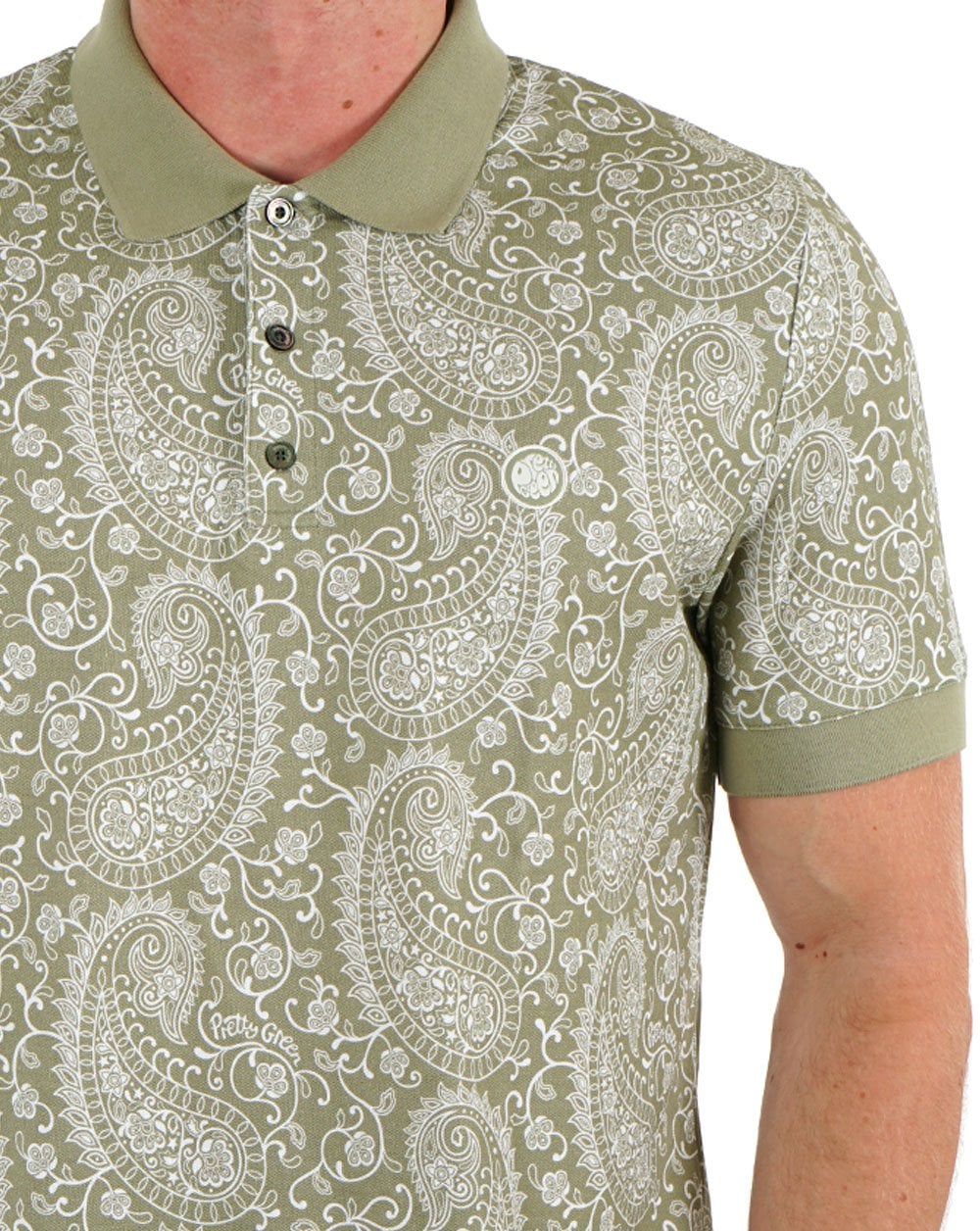 Pretty Green Bay Paisley Polo Green