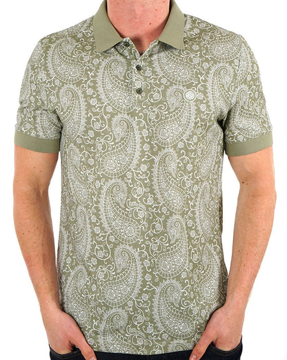Pretty Green Bay Paisley Polo Grün