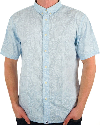 Pretty Green Bay Paisley Kurzarmhemd Blau