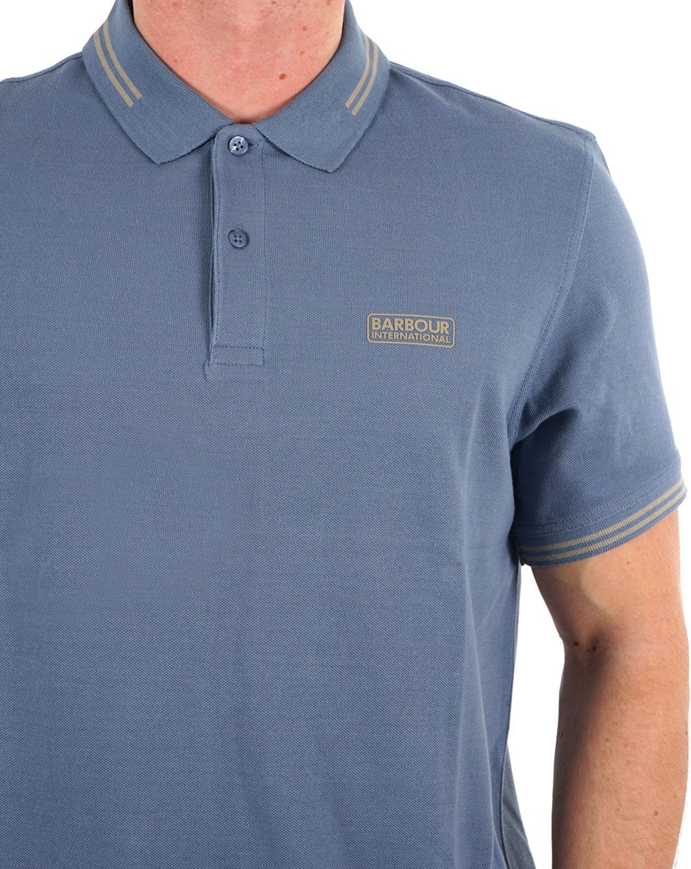 Barbour International – Essential Poloshirt mit Streifen in Flintblau