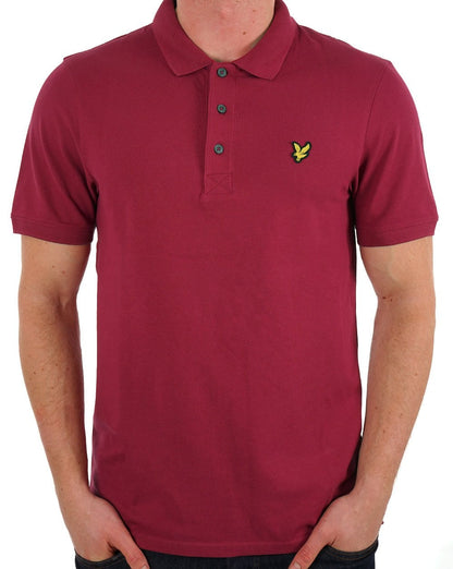 Lyle &amp; Scott – Einfarbiges Poloshirt in sattem Burgunderrot