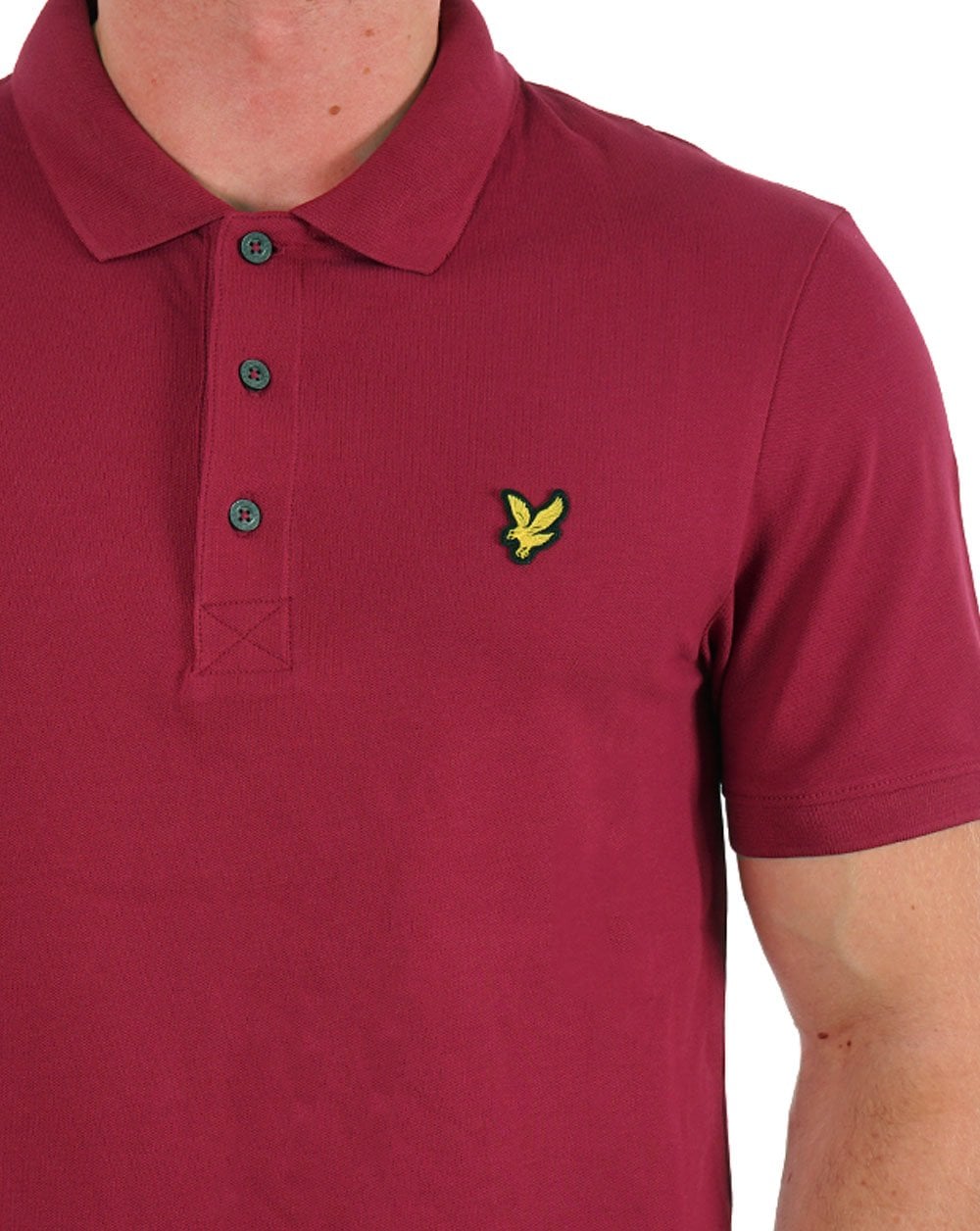 Lyle &amp; Scott – Einfarbiges Poloshirt in sattem Burgunderrot