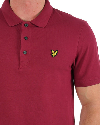 Lyle &amp; Scott – Einfarbiges Poloshirt in sattem Burgunderrot