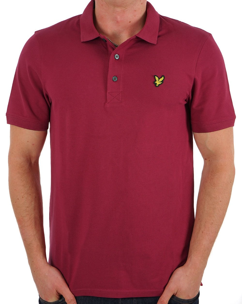 Lyle &amp; Scott – Einfarbiges Poloshirt in sattem Burgunderrot
