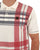 Trojan Check Panel Polo Shirt Ecru/Red