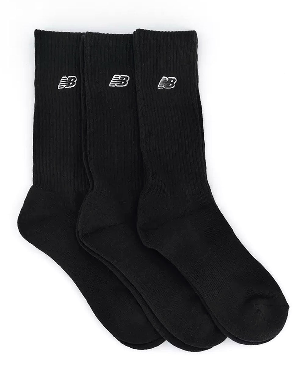 New Balance – Socken mit Logo-Patch, 3er-Pack, Schwarz