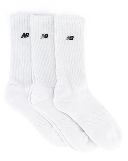 New Balance – Socken mit Logo-Patch, 3er-Pack, Weiß