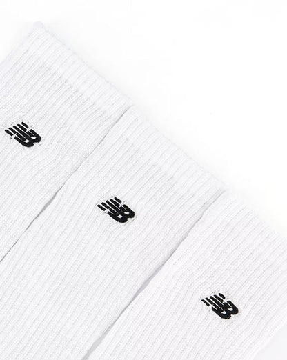 New Balance – Socken mit Logo-Patch, 3er-Pack, Weiß