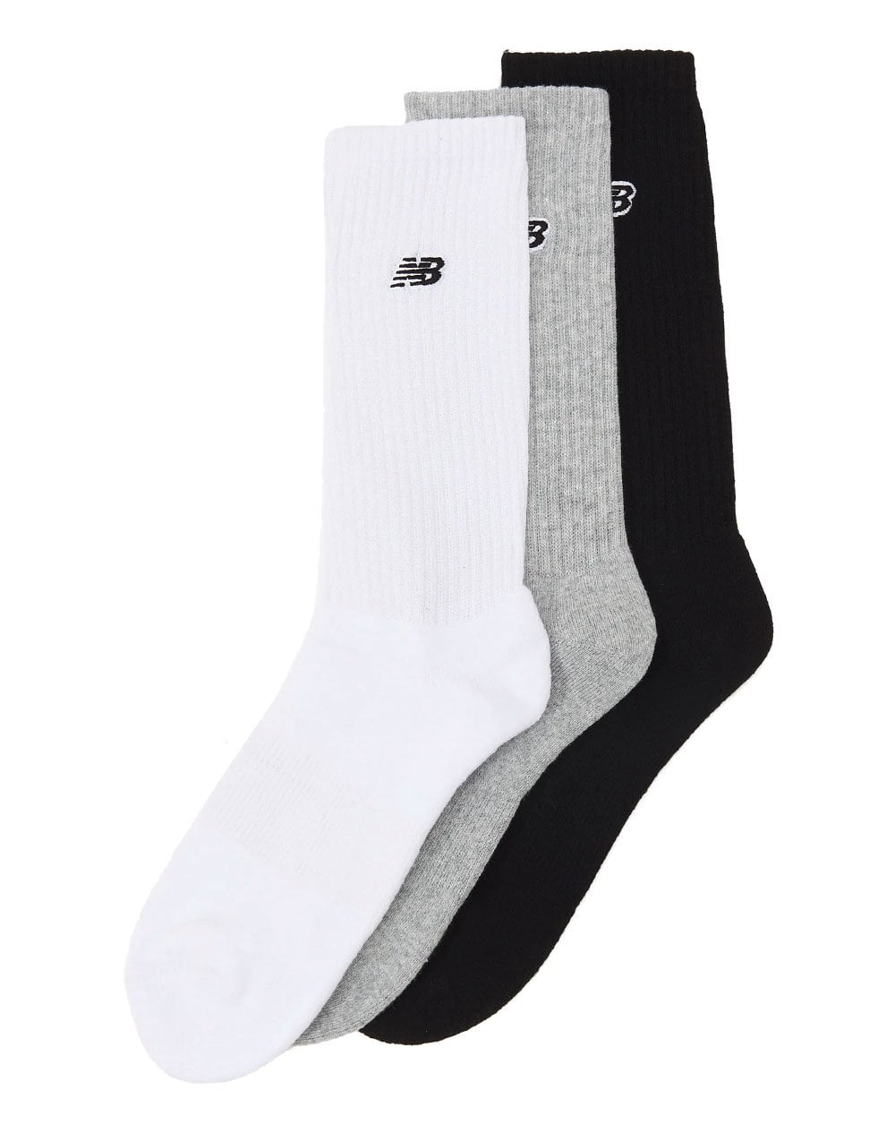 New Balance Patch Logo Socken 3er-Pack Grau/Weiß/Schwarz