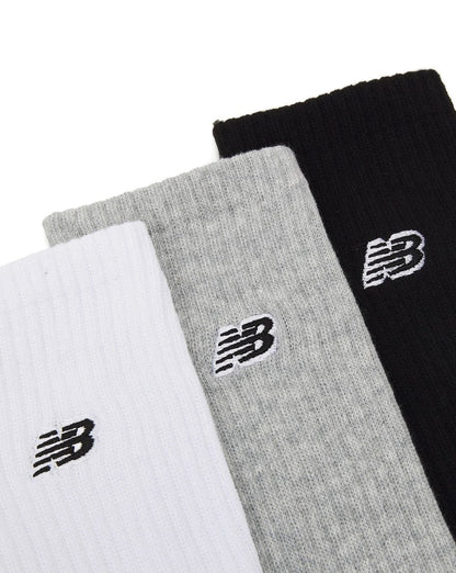 New Balance Patch Logo Socken 3er-Pack Grau/Weiß/Schwarz