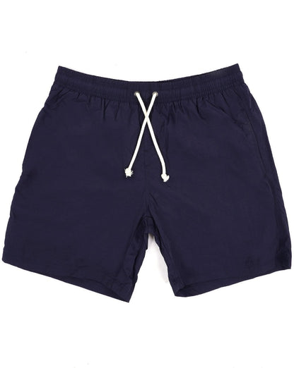Aquascutum – Karierte Badeshorts mit Taschen in Marineblau