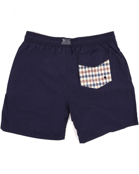 Aquascutum Check Pocket Swim Shorts Navy