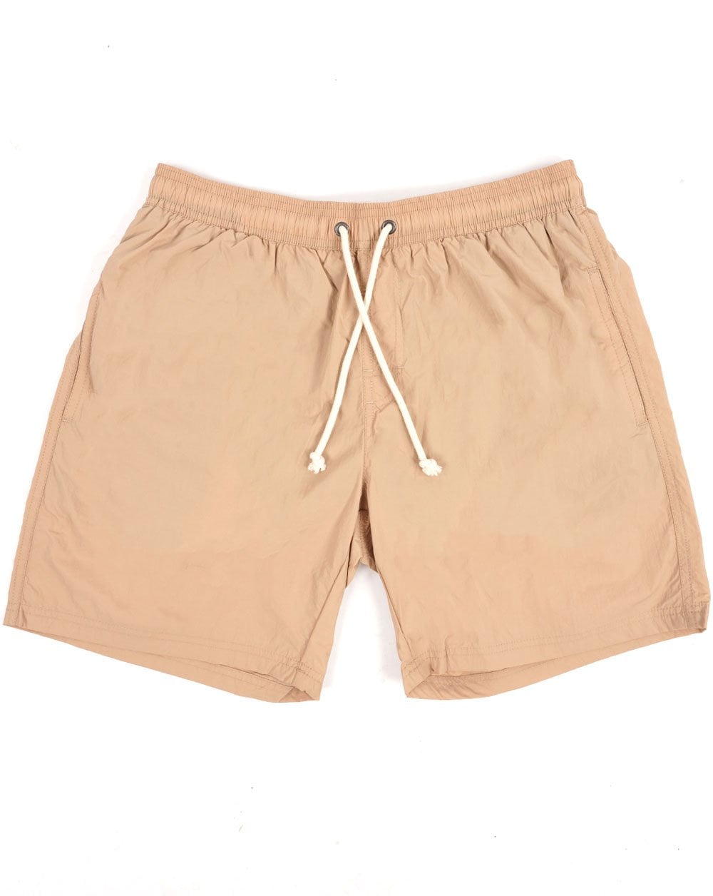 Aquascutum – Karierte Badeshorts mit Taschen in Beige