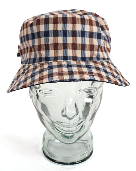 Aquascutum Reversible Bucket Hat Navy/Check
