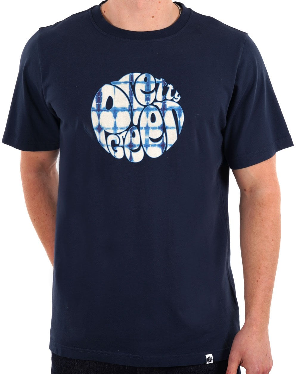 Pretty Green – Anaheim – T-Shirt mit Batik-Logo, Blau