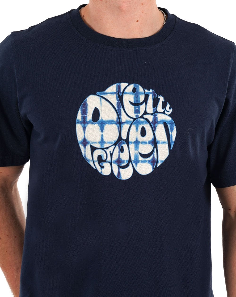 Pretty Green – Anaheim – T-Shirt mit Batik-Logo, Blau