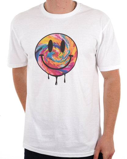 80er Casual Classics Acid Smiley T-Shirt Weiß