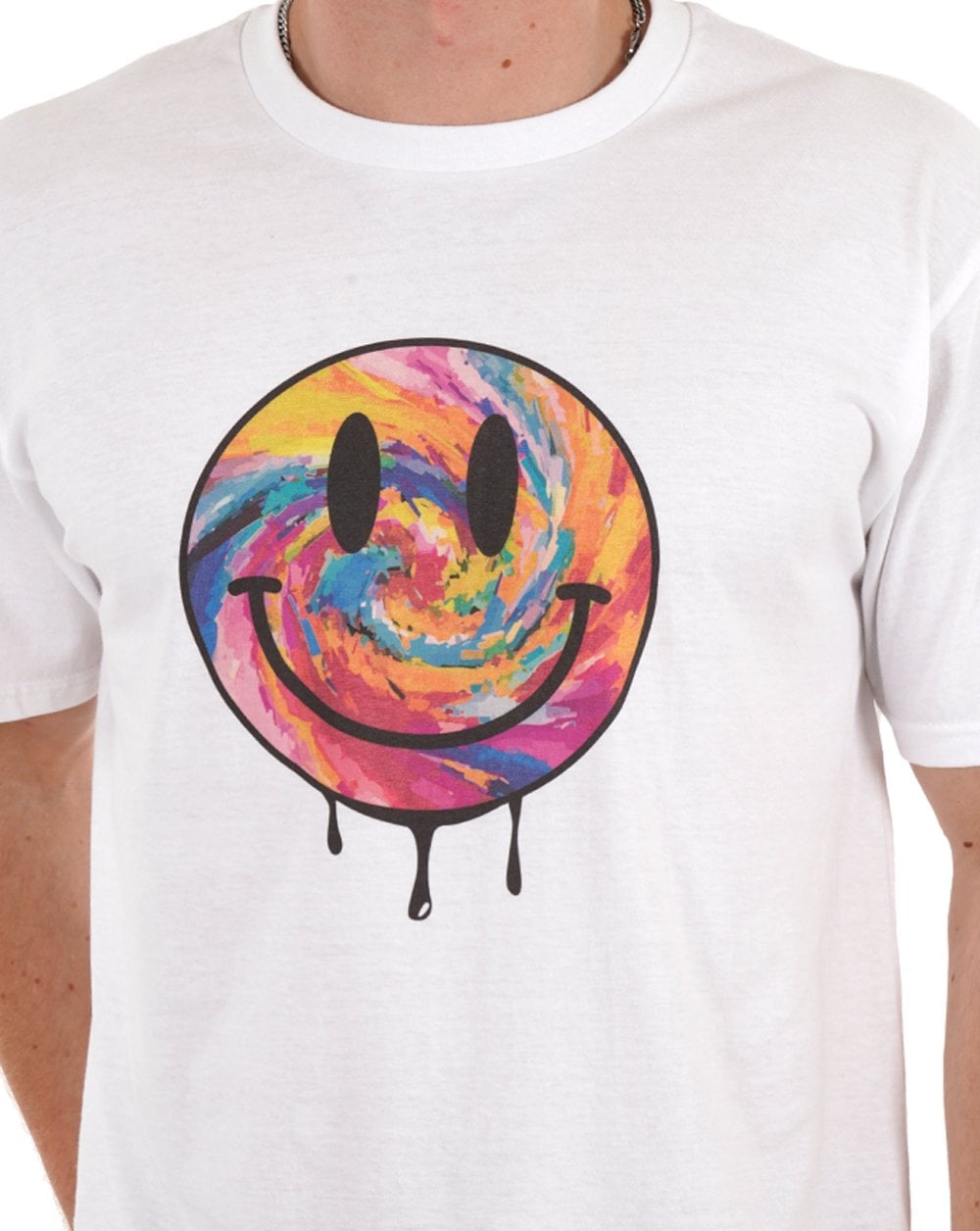 80er Casual Classics Acid Smiley T-Shirt Weiß