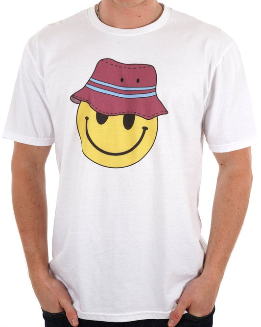 80er Casual Classics Smiley Casual T-Shirt Weiß/Claret/Blau