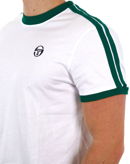 Sergio Tacchini Retro T-Shirt Weiß Grün