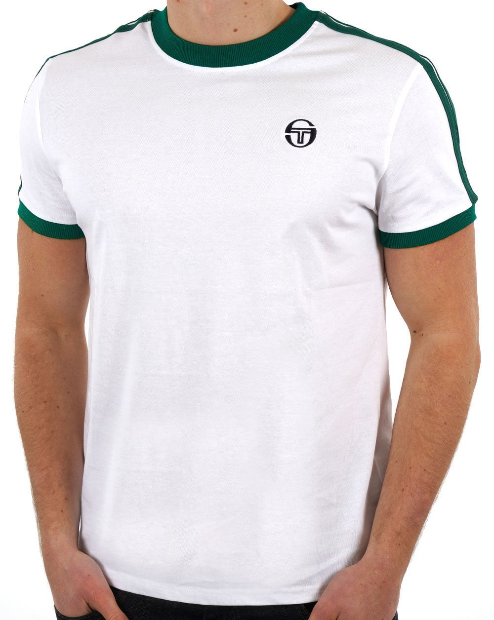 Sergio Tacchini Retro T-Shirt Weiß Grün