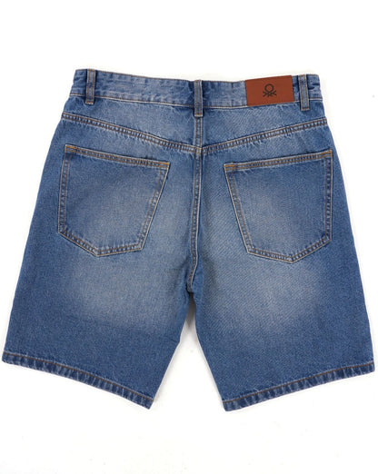 Benetton Denim Bermuda Short Helles Denimblau