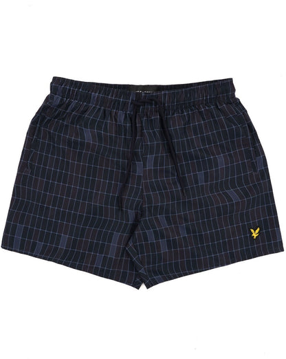 Lyle &amp; Scott Badeshorts mit Pool-Print in Dunkelmarineblau