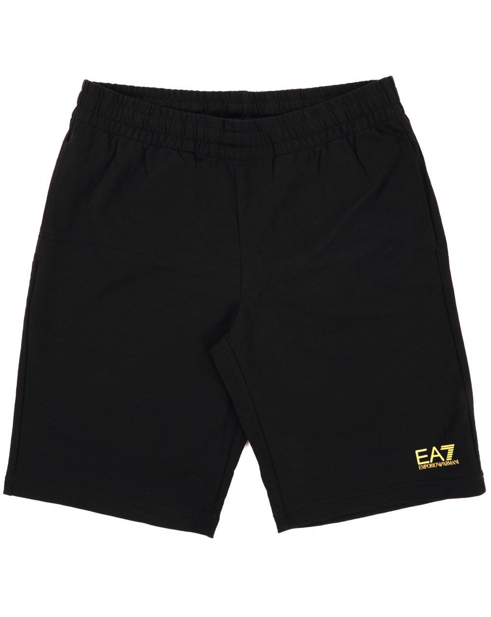 EA7 Klassische Sweatshorts Schwarz/Gold