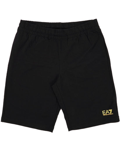EA7 Klassische Sweatshorts Schwarz/Gold