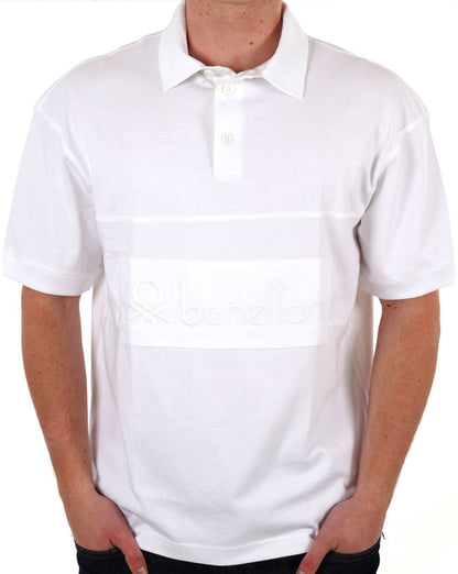 Benetton Patch Rugby SS Poloshirt Weiß