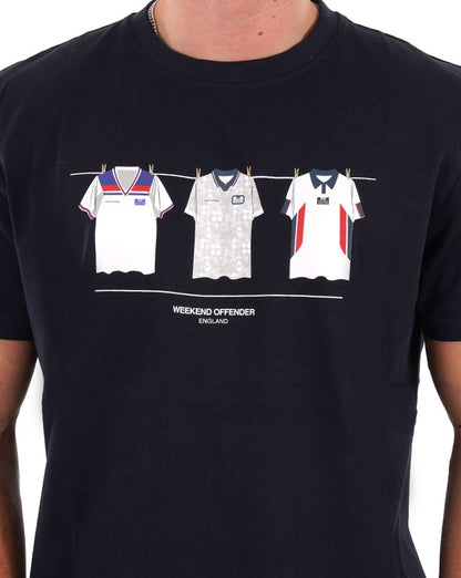 Weekend Offender England Heim-T-Shirt Marineblau