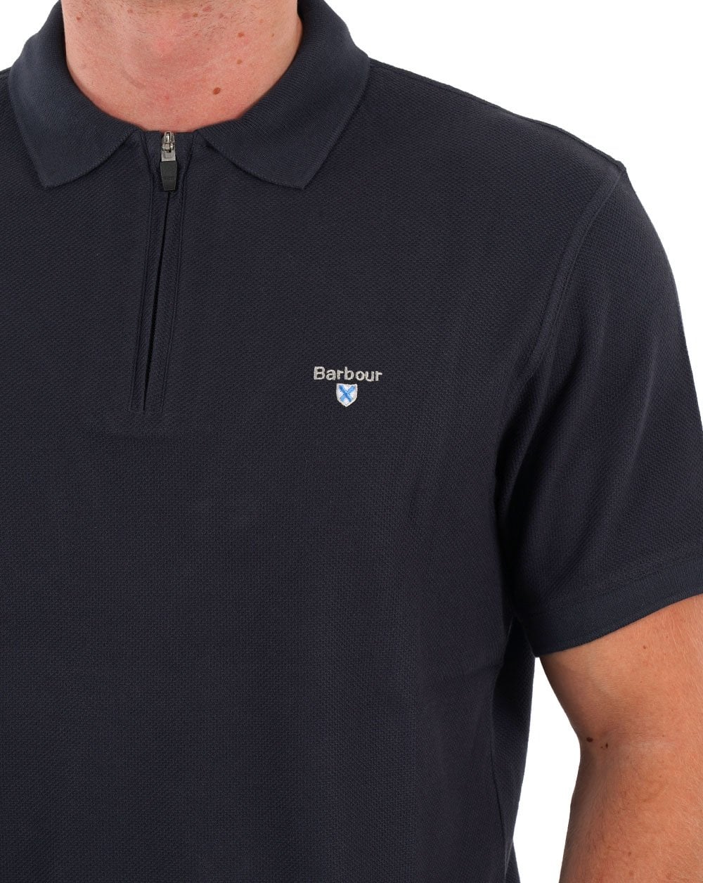 Barbour Zip Polo Shirt Navy