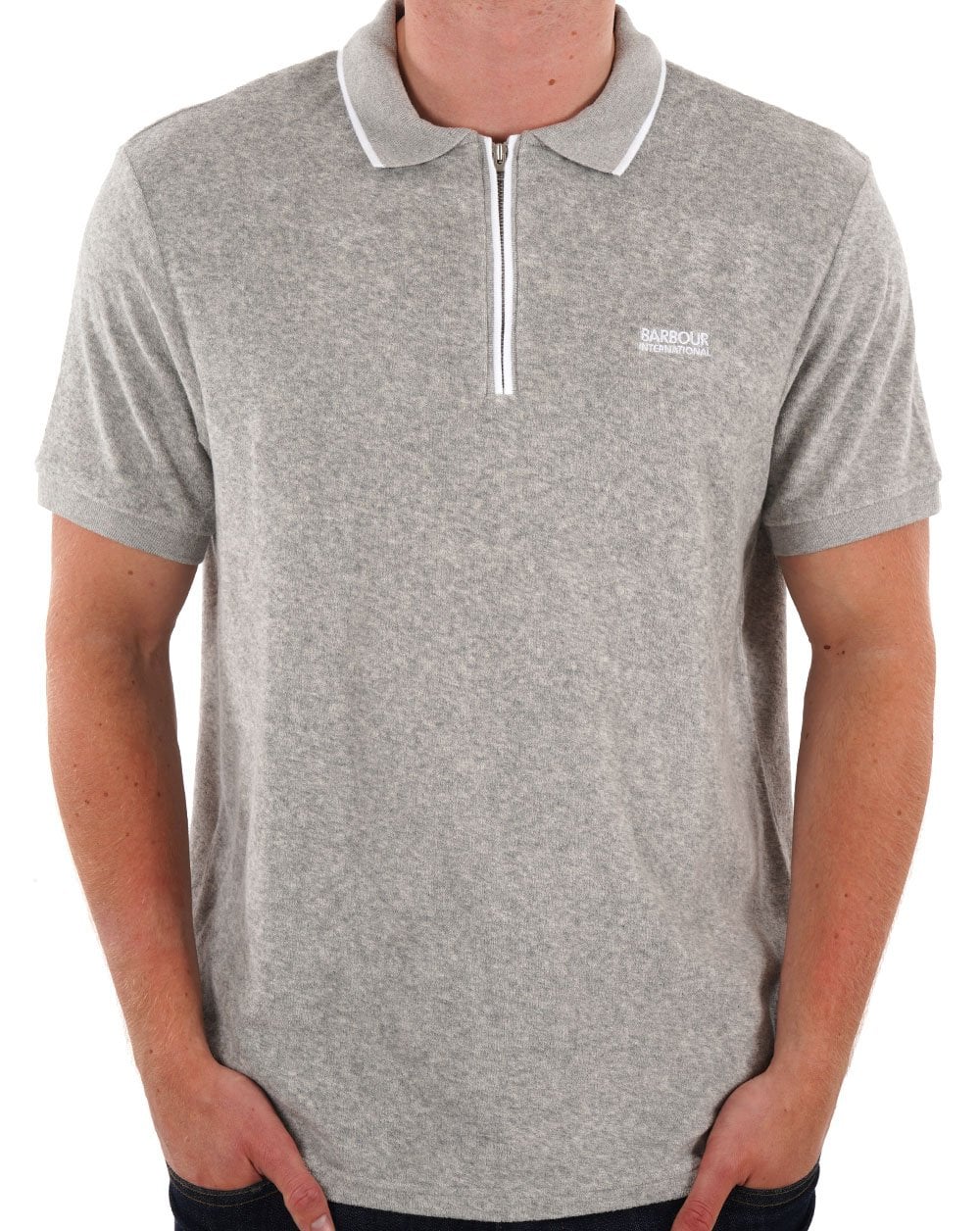 Barbour International Wilton Terry Polo Grau meliert