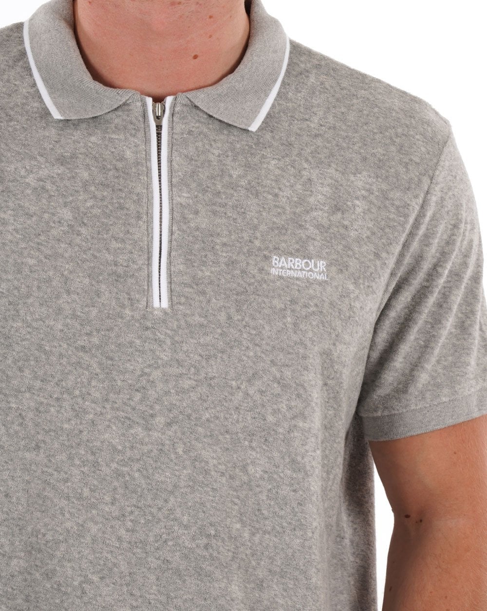 Barbour International Wilton Terry Polo Grau meliert