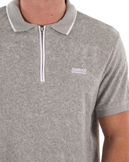 Barbour International Wilton Terry Polo Grau meliert