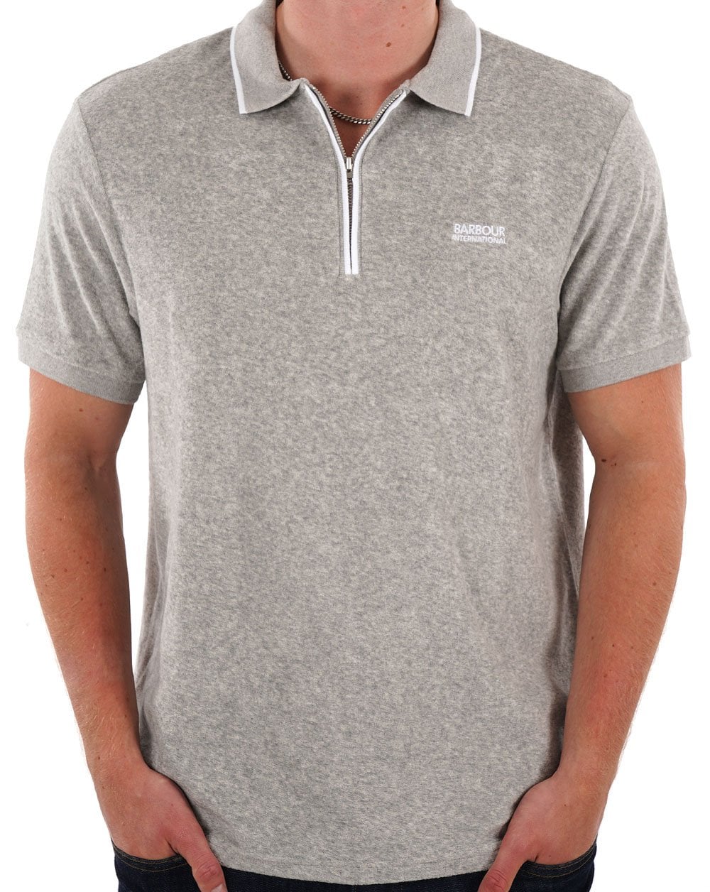 Barbour International Wilton Terry Polo Grau meliert