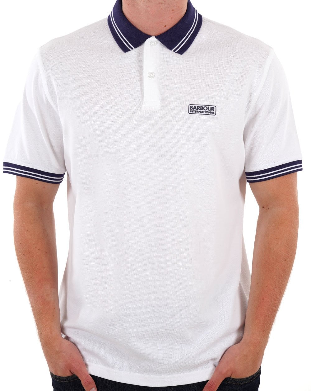 Barbour International Tracker Poloshirt Hellweiß