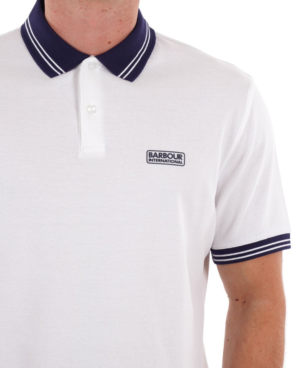 Barbour International Tracker Poloshirt Hellweiß