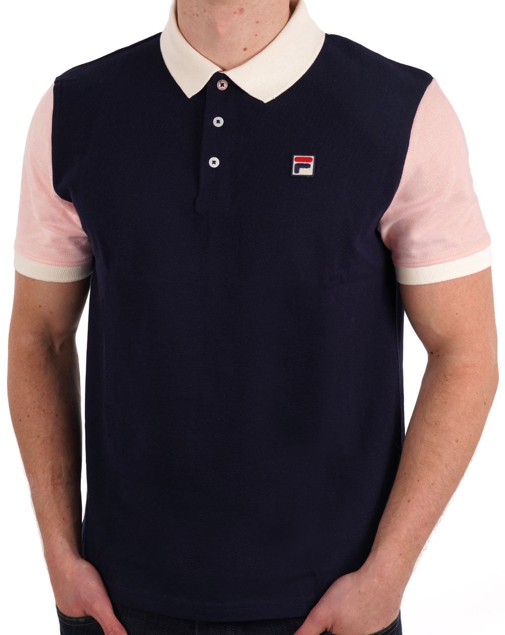Fila Vintage Jude Poloshirt Marineblau / Pink