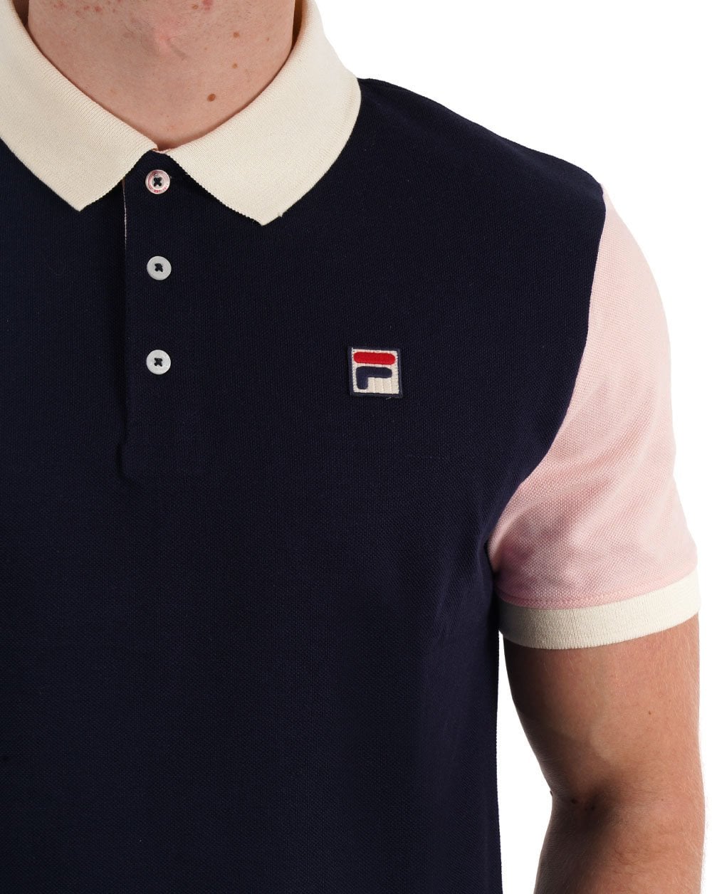 Fila Vintage Jude Poloshirt Marineblau / Pink