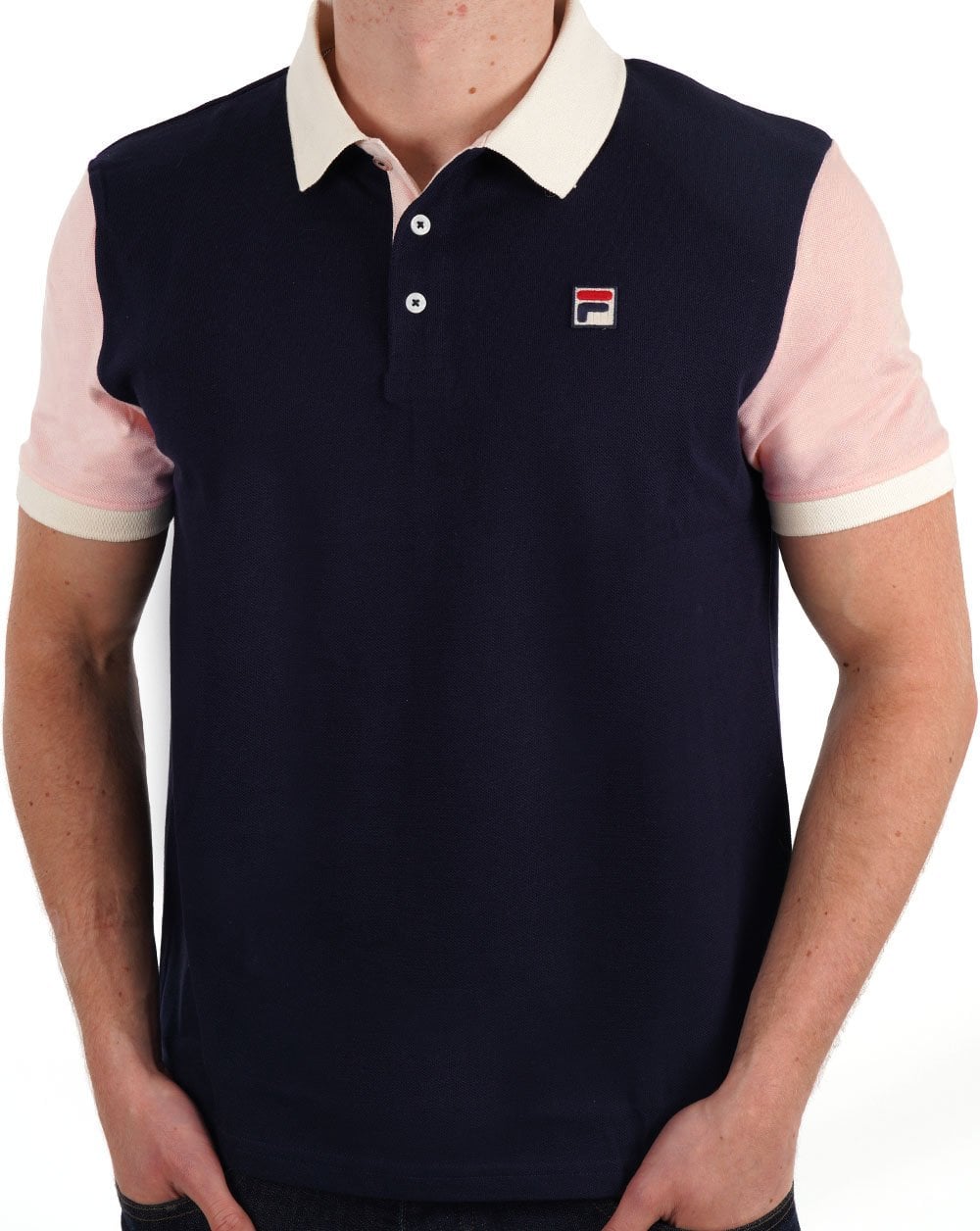 Fila Vintage Jude Poloshirt Marineblau / Pink
