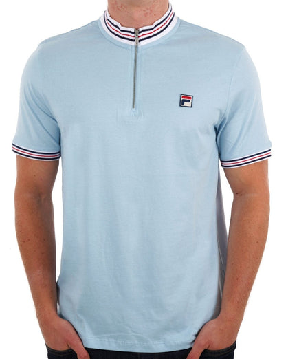 Fila Vintage 1/4 Zip Poloshirt Himmelblau