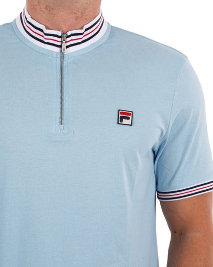 Fila Vintage 1/4 Zip Poloshirt Himmelblau