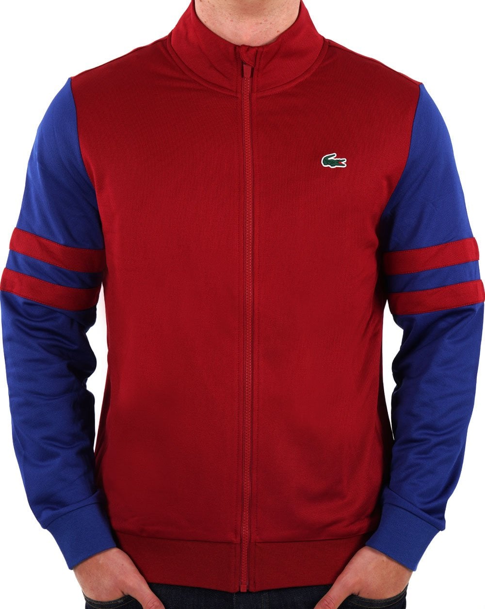 Lacoste Sport Striped Tennis Track Top Claret/Blue