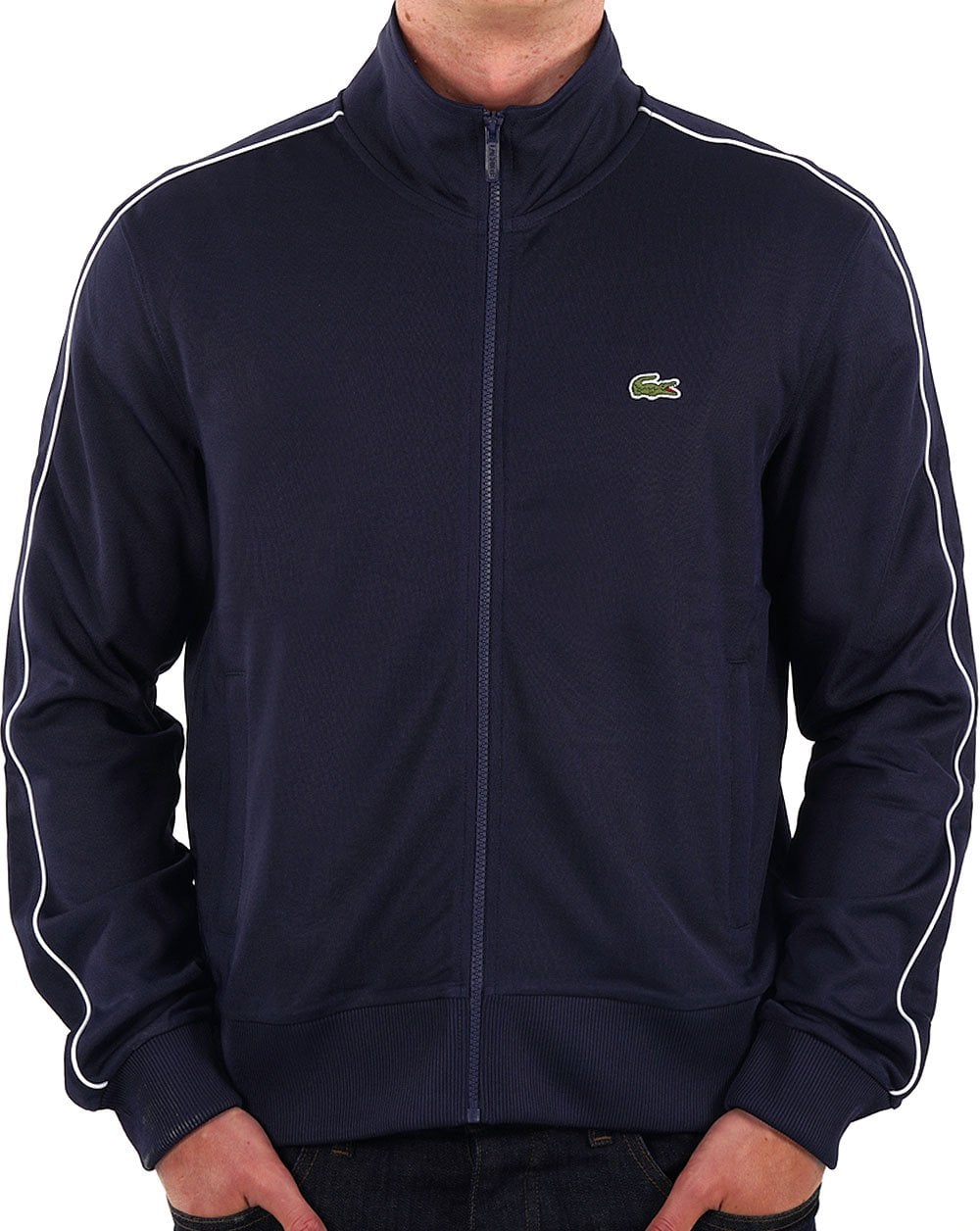 Lacoste Paris – Piqué-Trainingsjacke in Marineblau