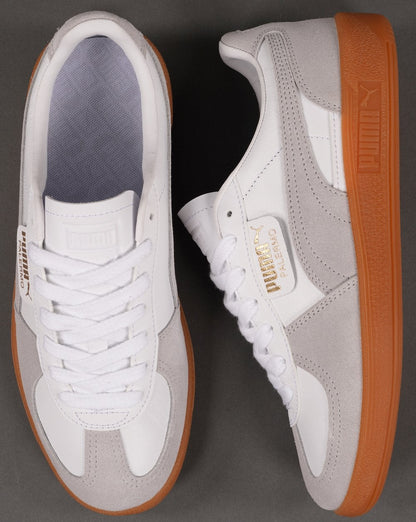 Puma Palermo Ledersneaker Weiß / Hellgrau / Gummi