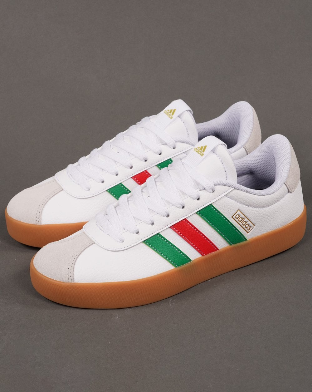 Adidas Court Sneakers Weiß Grün Rot Gummi