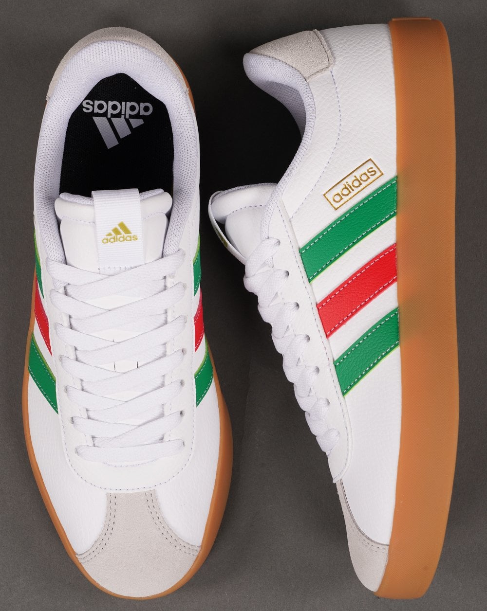 Adidas Court Sneakers Weiß Grün Rot Gummi