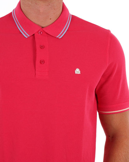 Benetton Poloshirt mit Streifen in Rosa