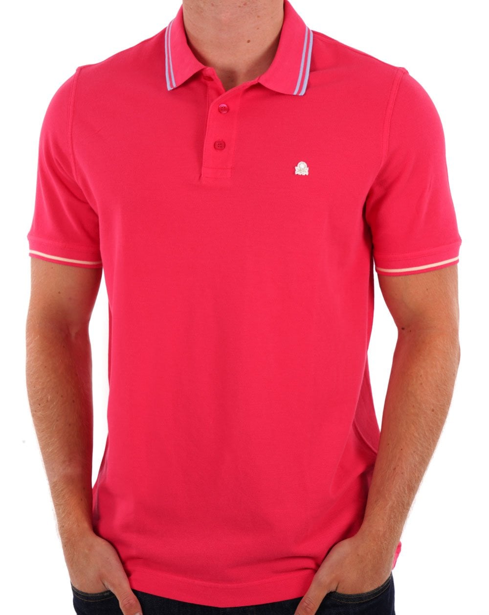 Benetton Poloshirt mit Streifen in Rosa